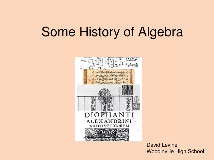 some history of algebra