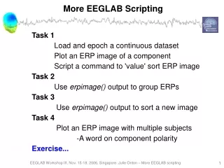 More EEGLAB Scripting