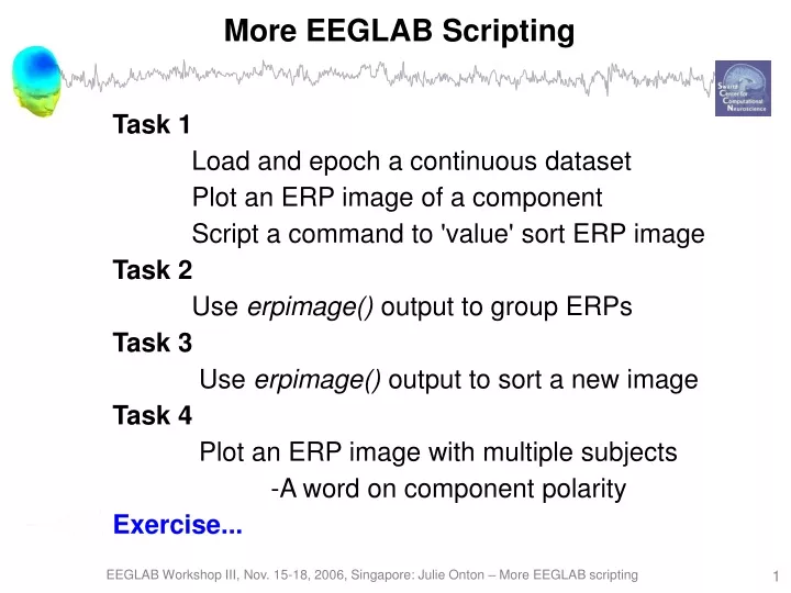 more eeglab scripting