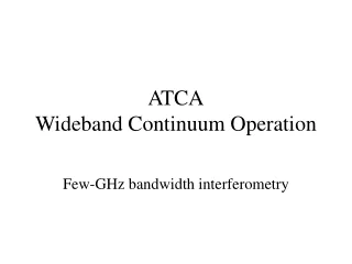 ATCA Wideband Continuum Operation