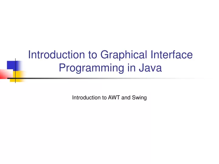 introduction to awt and swing