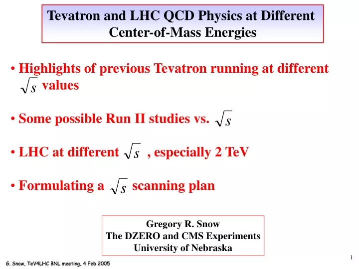 tevatron and lhc qcd physics at different center