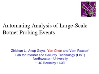 Automating Analysis of Large-Scale Botnet Probing Events