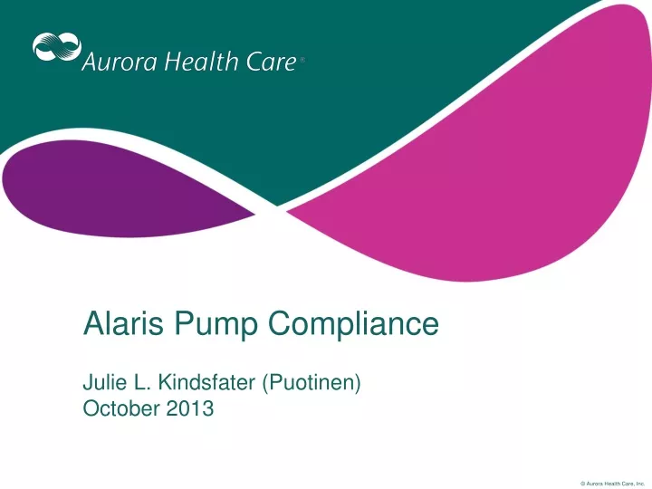 alaris pump compliance