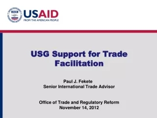 USG Trade Capacity Building (Aid for Trade)