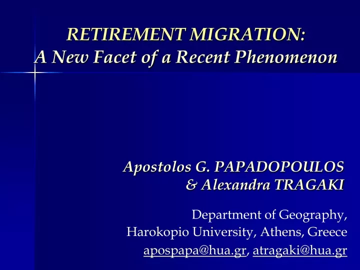 retirement migration a new facet of a recent phenomenon