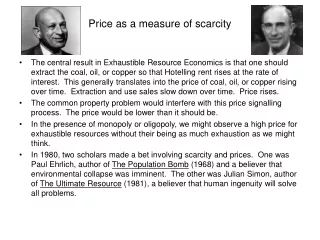 Price as a measure of scarcity