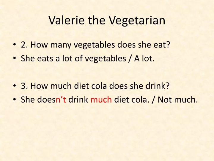 valerie the vegetarian