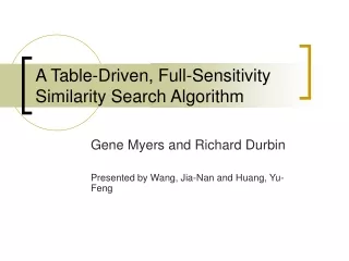 A Table-Driven, Full-Sensitivity Similarity Search Algorithm
