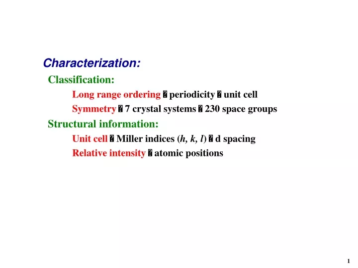 characterization classification long range