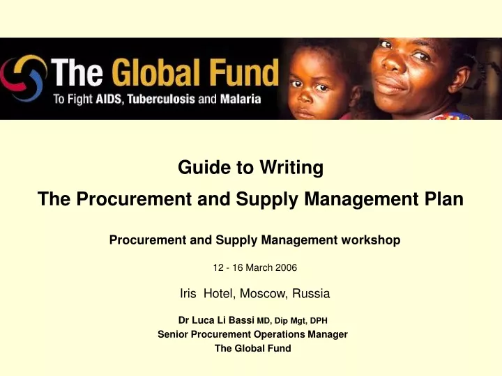 guide to writing the procurement and supply