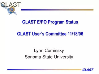 GLAST E/PO Program Status GLAST User’s Committee 11/18/06