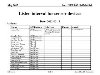 Listen interval for sensor devices