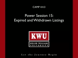 CAMP 4:4:3 Power Session 15:  Expired and Withdrawn Listings