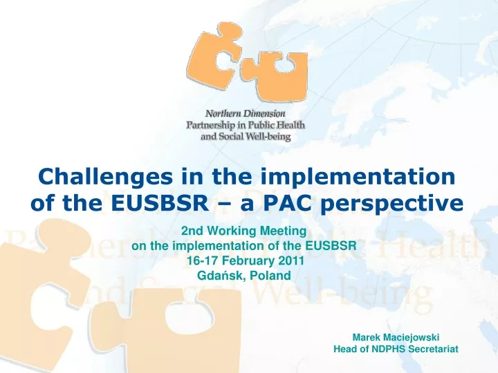 challenges in the implementation of the eusbsr