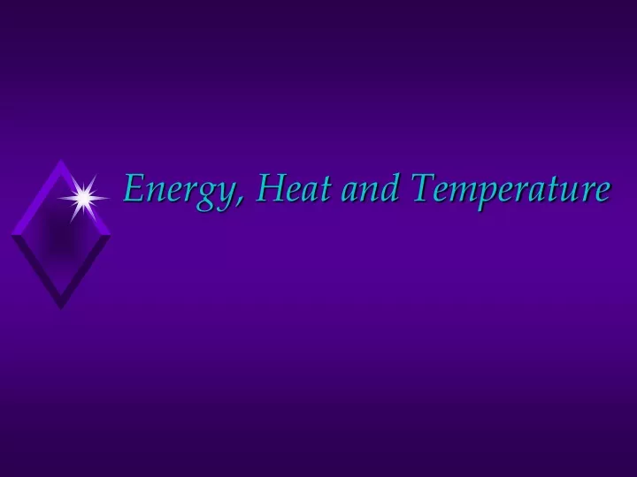 energy heat and temperature