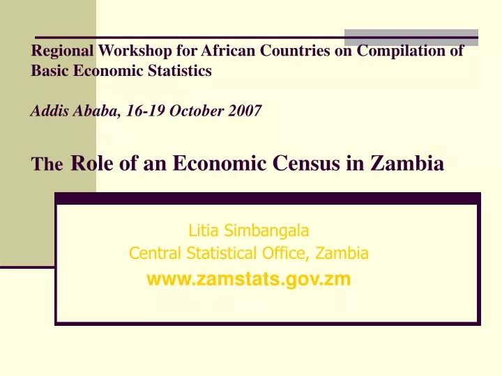 litia simbangala central statistical office zambia www zamstats gov zm