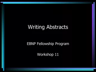 Writing Abstracts