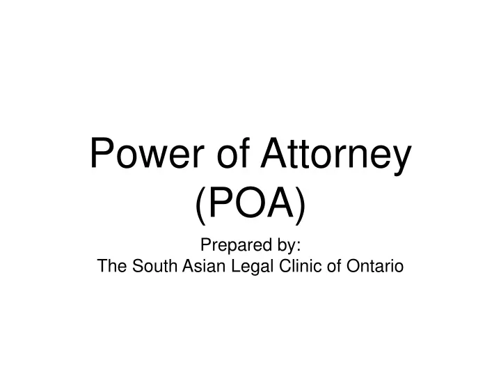 power of attorney poa