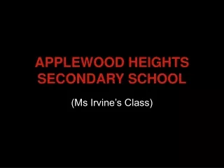 APPLEWOOD HEIGHTS SECONDARY SCHOOL