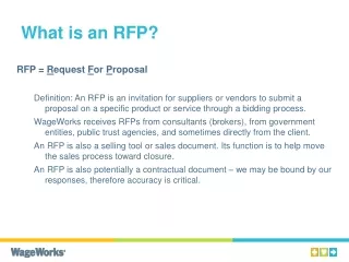 What is an RFP?