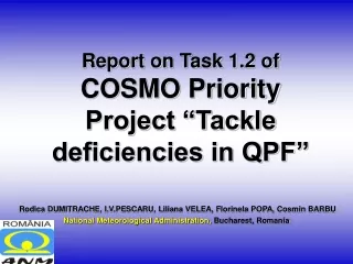 Report on Task 1.2 of COSMO Priority Project “Tackle deficiencies in QPF”