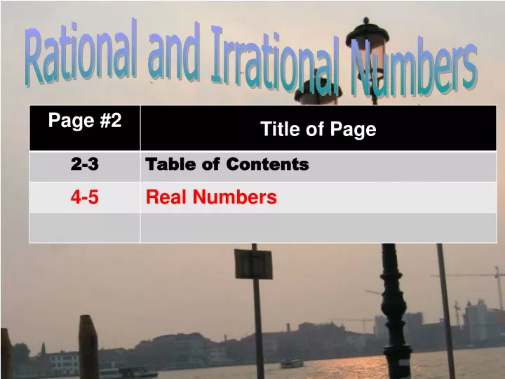 rational and irrational numbers