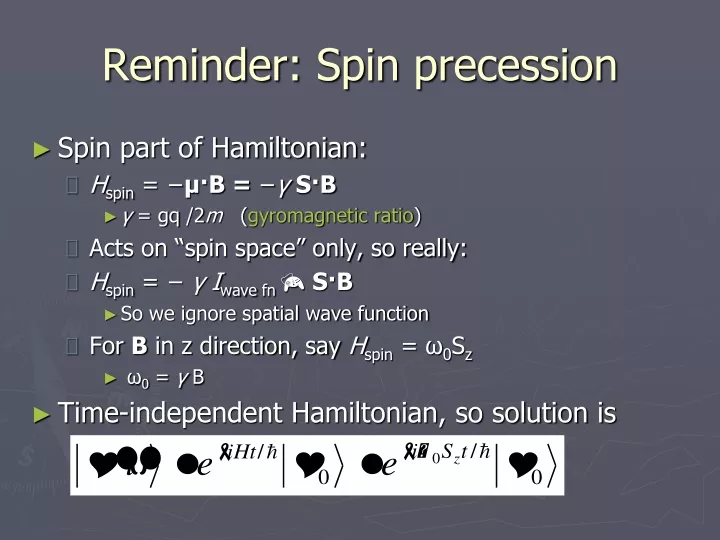 reminder spin precession