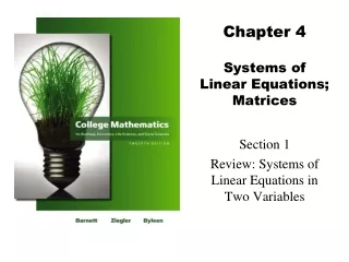 Chapter 4 Systems of Linear Equations; Matrices
