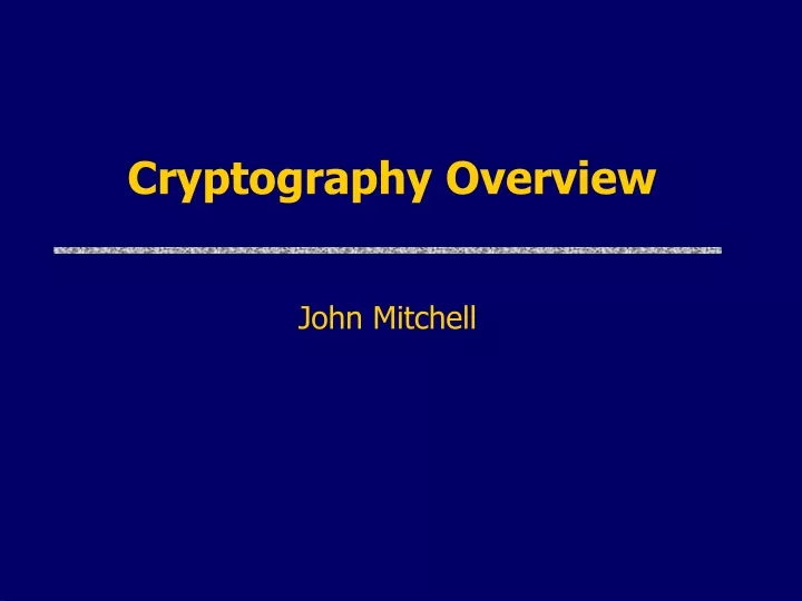 cryptography overview