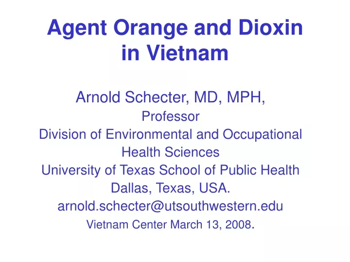 agent orange and dioxin in vietnam