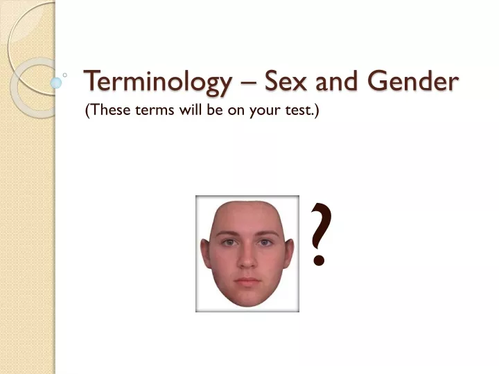 terminology sex and gender