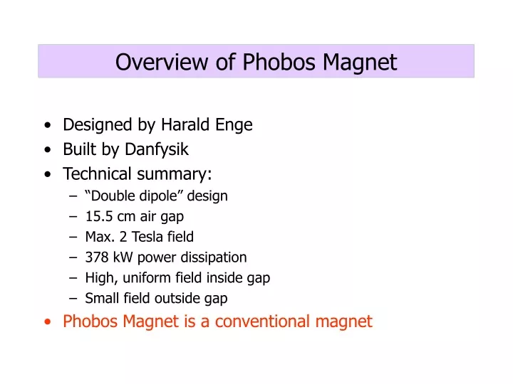 overview of phobos magnet