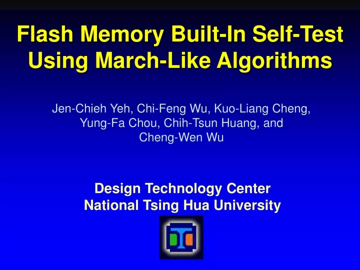flash memory built in self test using march like algorithms