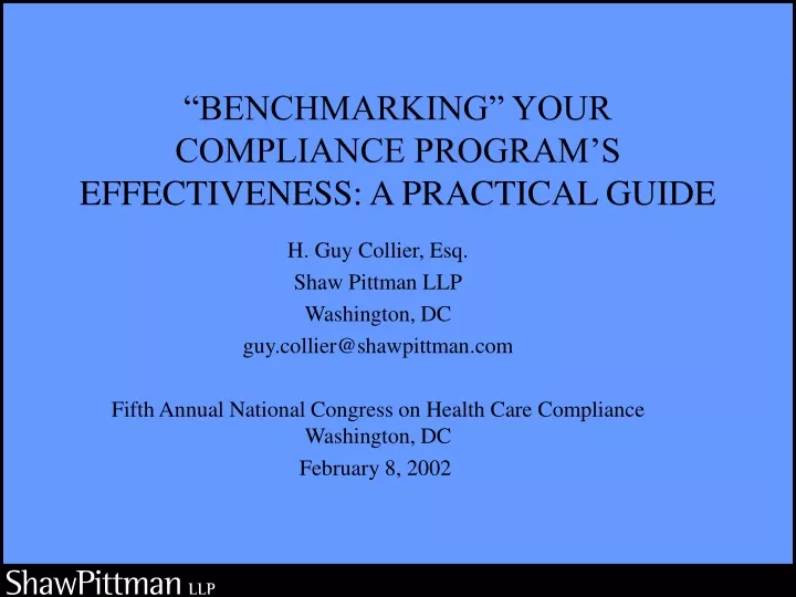benchmarking your compliance program s effectiveness a practical guide