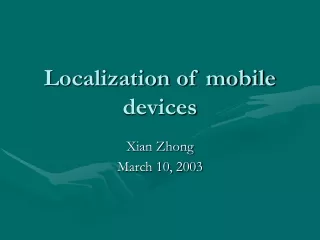 Localization of mobile devices