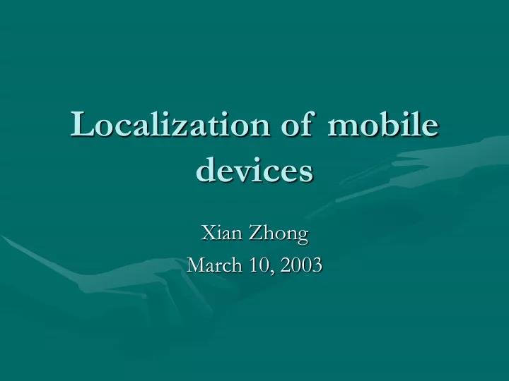 localization of mobile devices