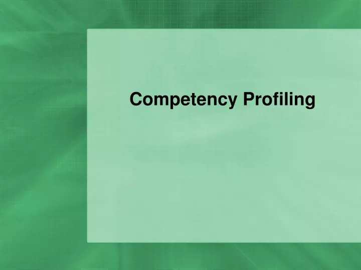 competency profiling