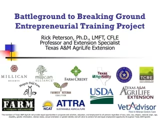 Battleground to Breaking Ground Entrepreneurial Training Project
