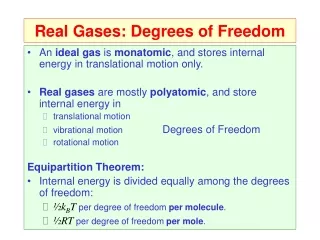 Real Gases: Degrees of Freedom