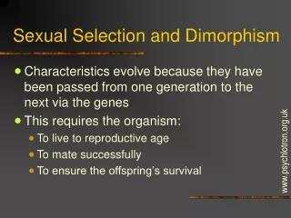 Sexual Selection and Dimorphism