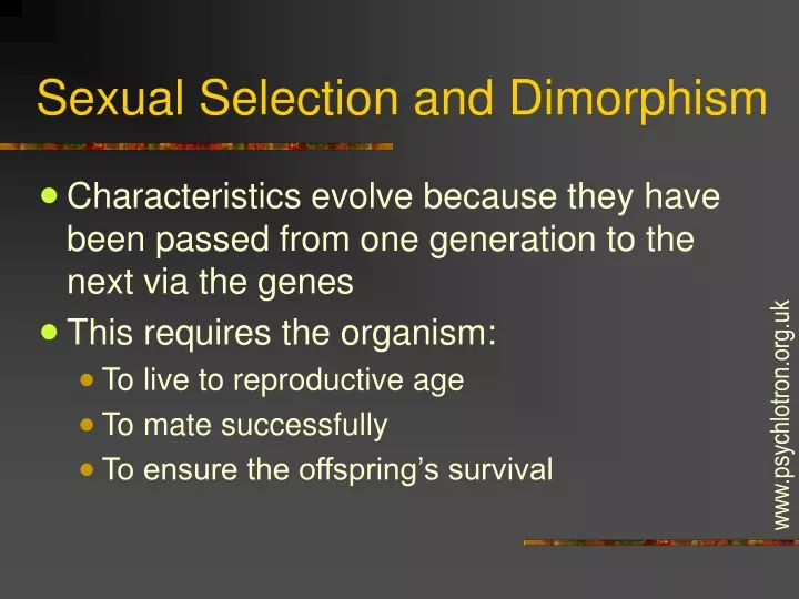 sexual selection and dimorphism