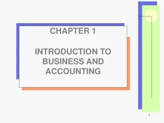 CHAPTER 1 INTRODUCTION TO BUSINESS AND ACCOUNTING