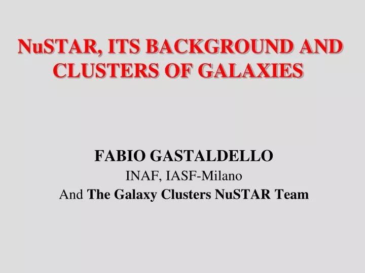 nustar its background and clusters of galaxies