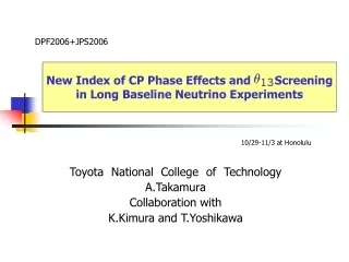 Toyota National College of Technology A.Takamura Collaboration with K.Kimura and T.Yoshikawa