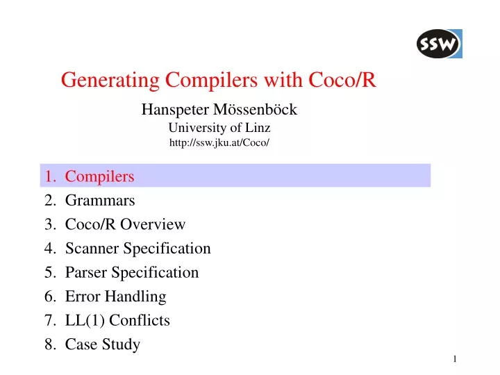 generating compilers with coco r 1 compilers