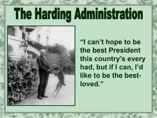 The Harding Administration