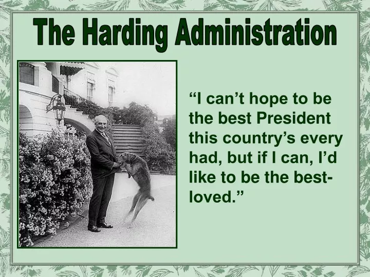the harding administration
