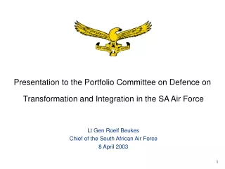 Presentation to the Portfolio Committee on Defence on