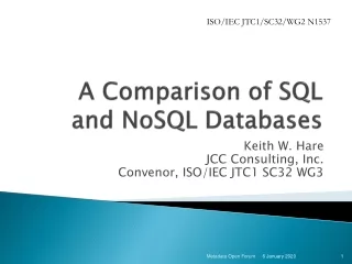 A Comparison of SQL and  NoSQL  Databases